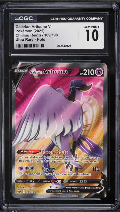 articuno pokemon card v Galarian 058 - Holofoil SWSH06 Chilling Reign clear acrylic holder that perfectly accentuates the stunning visual design and character artwork Galarian Articuno V 170/198 -