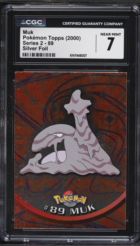 2000 Topps Pokemon Series 2 Silver Foil Muk #89 CGC 7 NRMT