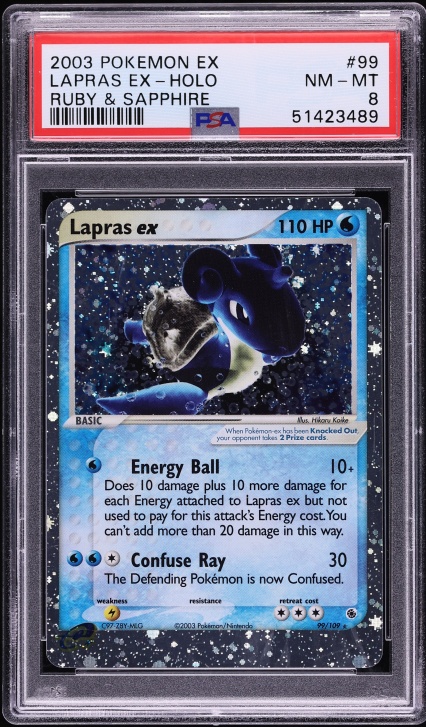1999 Pokemon Fossil Holo Lapras #10 PSA 8 NM-MT on Fanatics Collect 1999 Pokemon Fossil Holo Lapras #10 PSA 8 NM-MT on Fanatics Collect