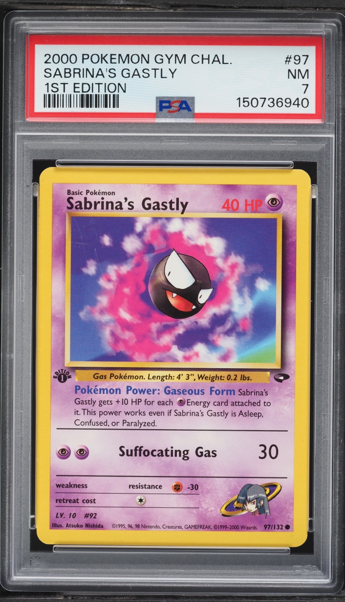 2000 Pokemon Gym Challenge 1st Edition Sabrina's Gastly #97 PSA 7 NRMT
