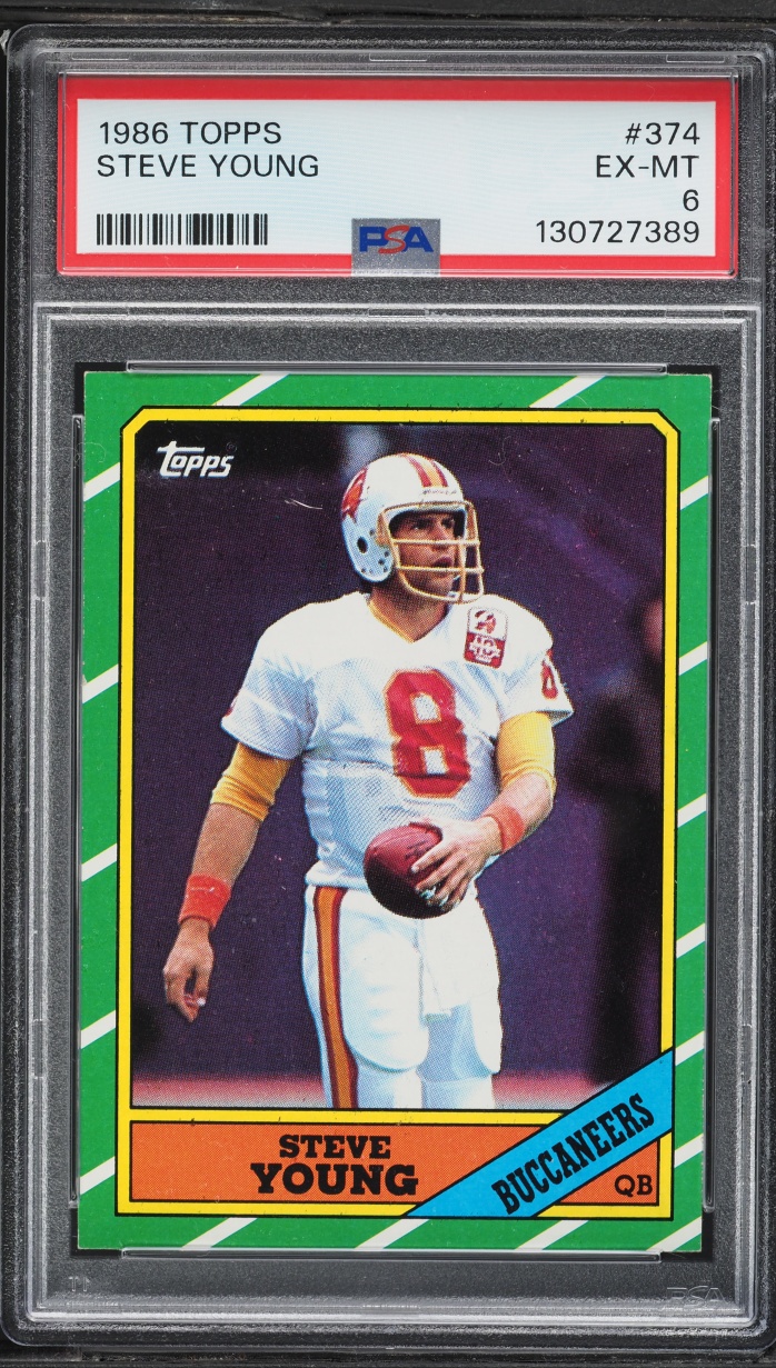 1986 Topps Football Steve Young ROOKIE #374 PSA 6 EXMT