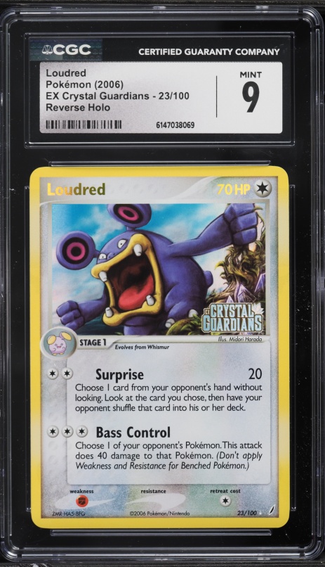 2006 Pokemon EX Crystal Guardians Reverse Holo Loudred #23 CGC 9 MINT