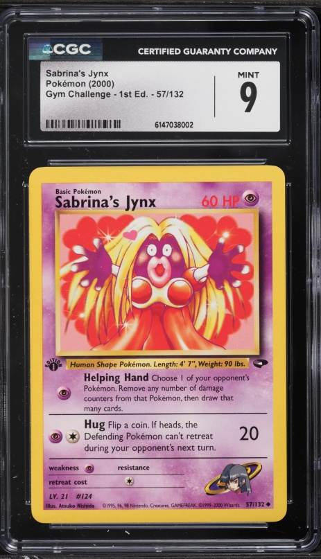 2000 Pokemon Gym Challenge 1st Edition Sabrina's Jynx #57 CGC 9 MINT