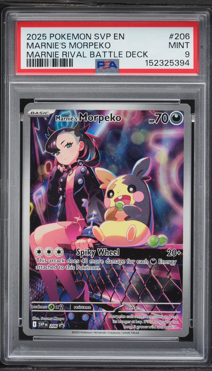2025 Pokemon Scarlet & Violet Promo Rival Battle Deck Full Art Marnie's Morpeko #206 PSA 9 MINT