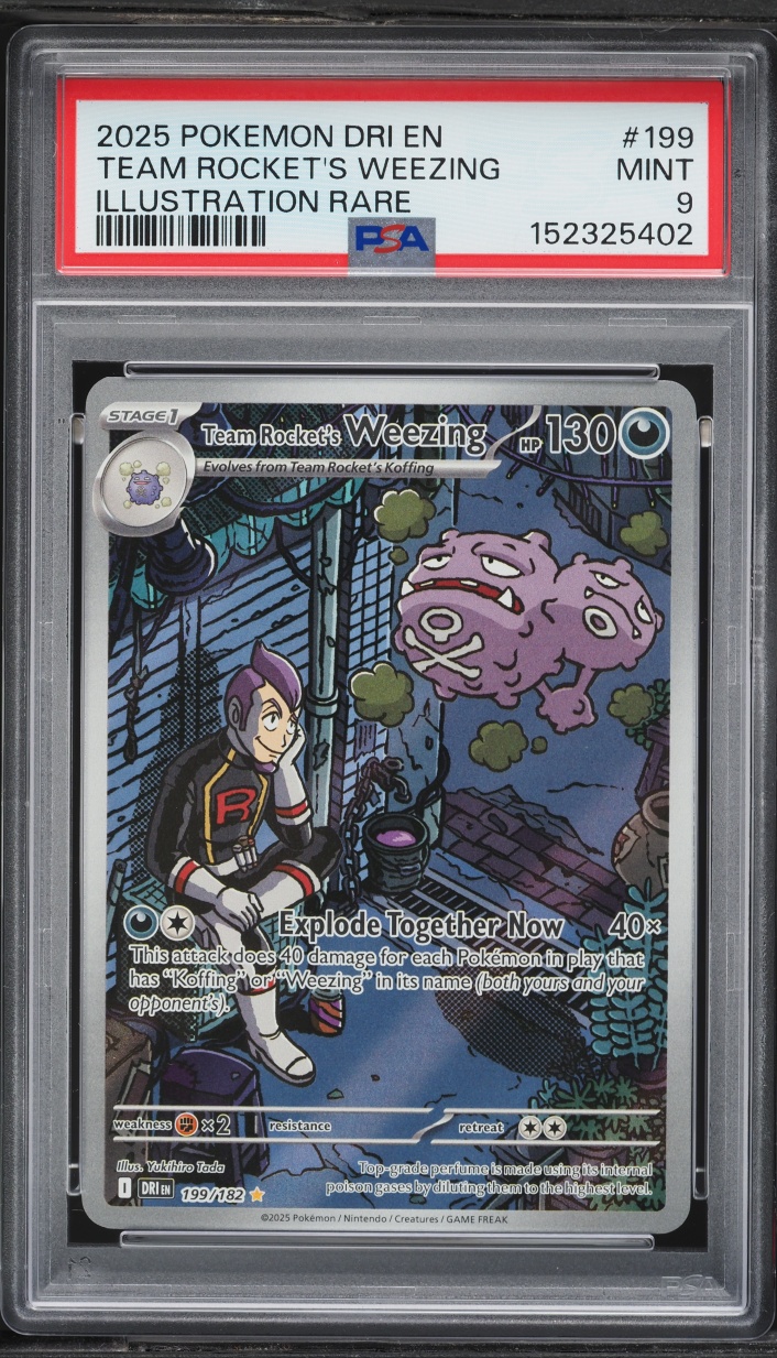 2025 Pokemon Scarlet & Violet Destined Rivals IR Team Rocket's Weezing #199 PSA 9 MINT