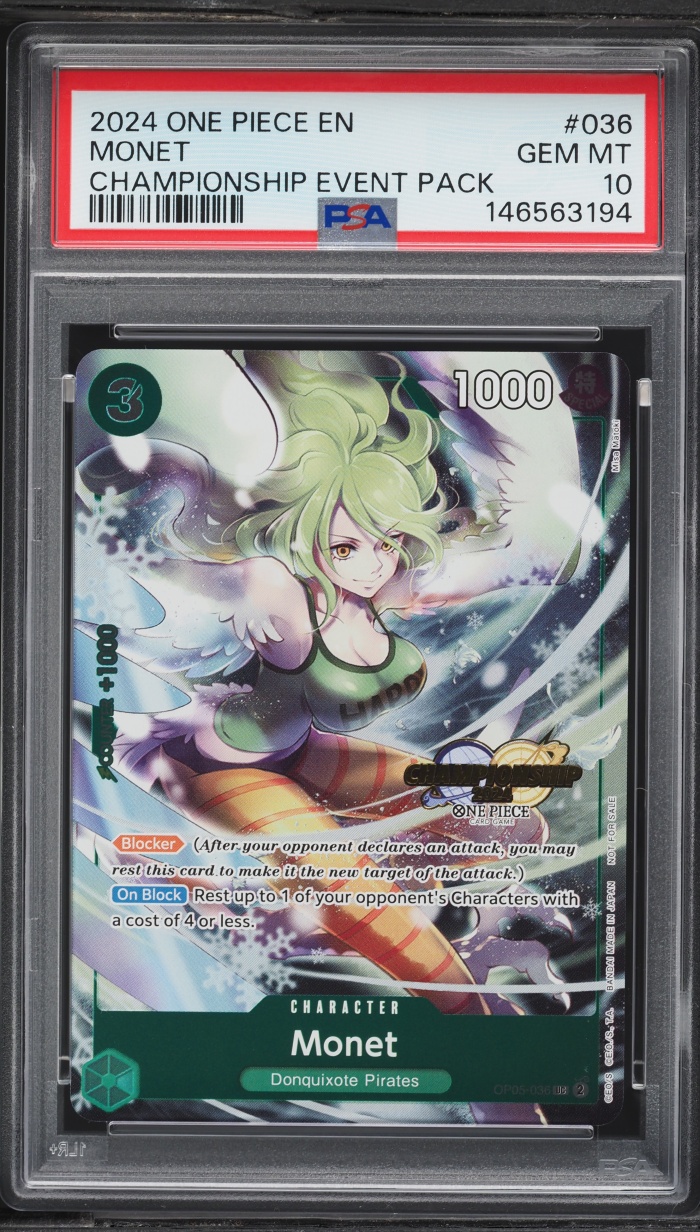 2024 One Piece Championship Event Pack Monet #P-036 PSA 10 GEM MINT