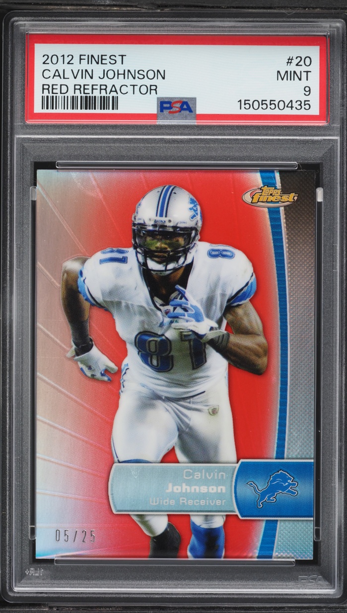 2012 Finest Red Refractor Calvin Johnson /25 #20 PSA 9 MINT