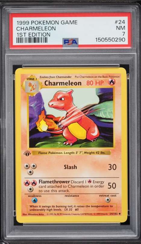 1999 Pokemon Base Set Shadowless 1st Edition Charmeleon #24 PSA 7 NRMT
