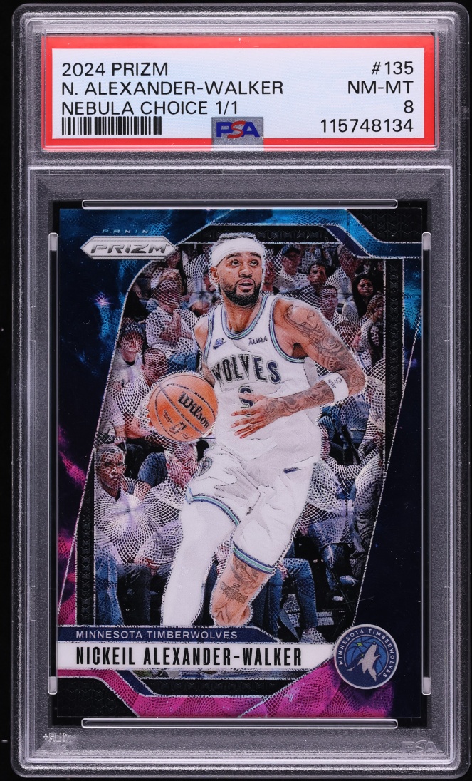 2024 Panini Prizm Nebula Choice Nickeil Alexander-Walker 1/1 #135 PSA 8 NM-MT
