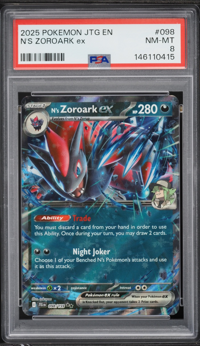 2025 Pokemon SV Journey Together N'S Zoroark EX #98 PSA 8 NM-MT
