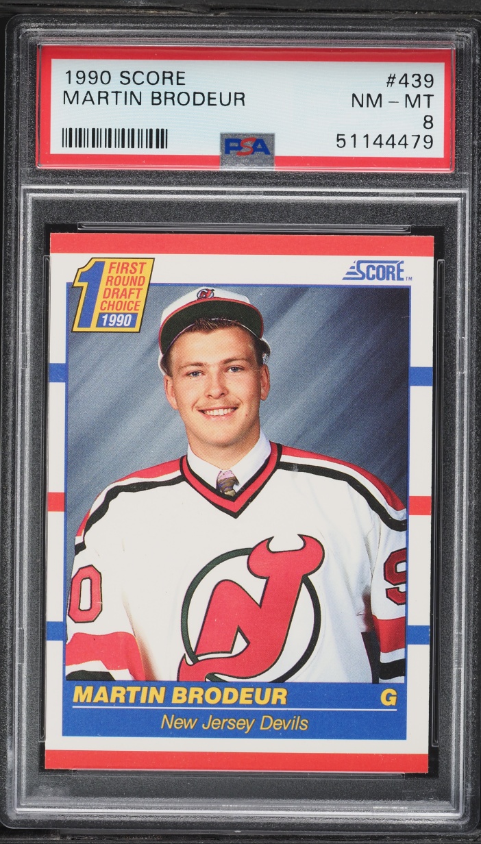 1990 Score Hockey Martin Brodeur ROOKIE #439 PSA 8 NM-MT