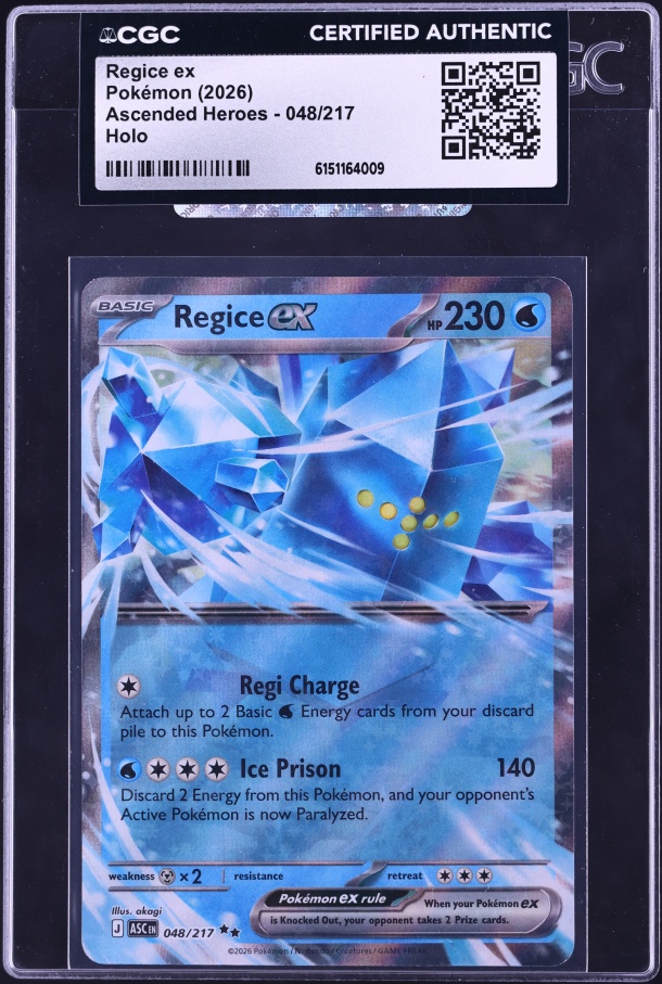 2026 Pokemon Mega Evolution Ascended Heroes Holo Regice EX #048 CGC AUTH