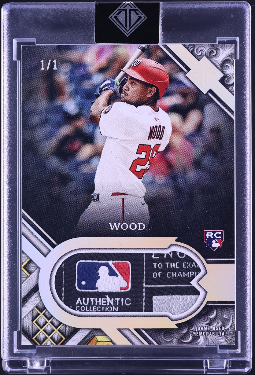 2025 Topps Transcendent Collection Platinum James Wood ROOKIE TAG PATCH 1/1 #TCP-JW