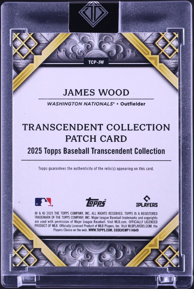 2025 Topps Transcendent Collection Platinum James Wood ROOKIE TAG PATCH 1/1 #TCP-JW