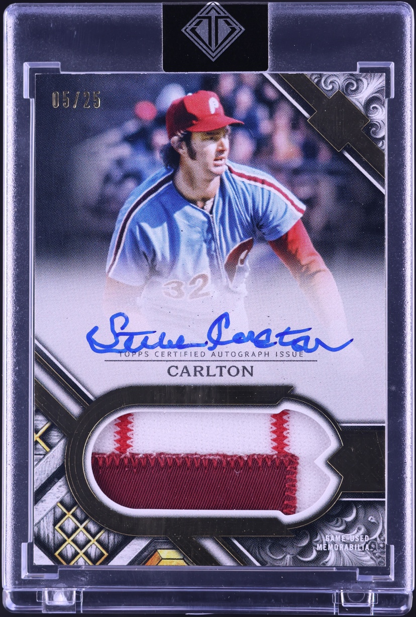 2025 Topps Transcendent Collection Steve Carlton PATCH AUTO /25 #PCA-SC