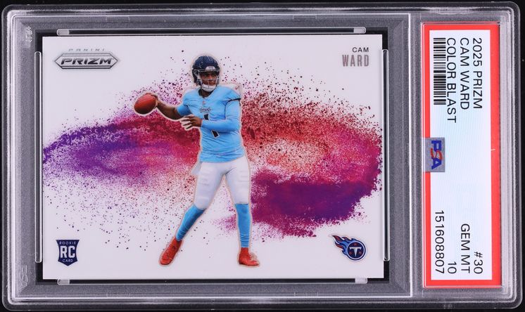 2025 Panini Prizm Color Blast Cam Ward ROOKIE #30 PSA 10 GEM MINT