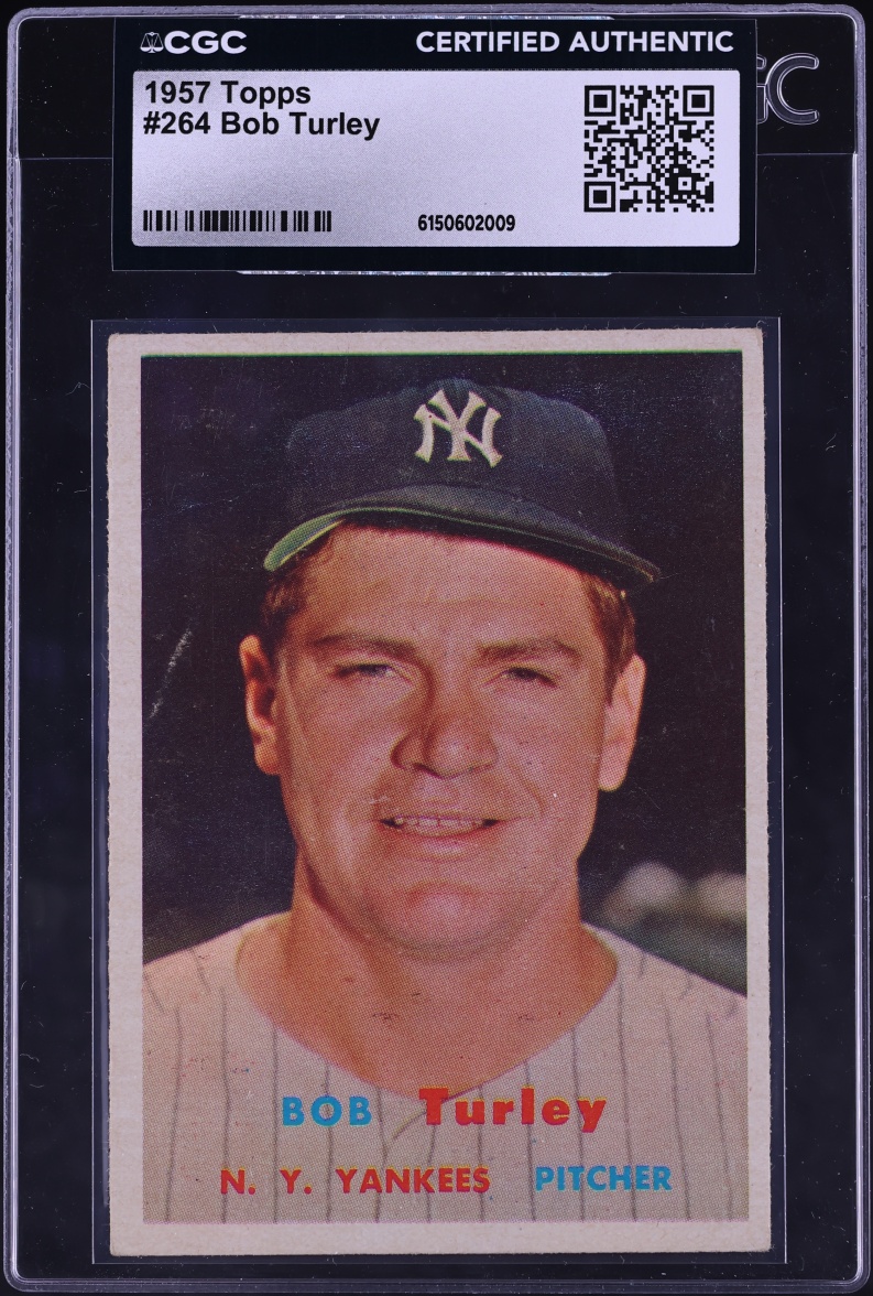 1957 Topps Bob Turley #264 CGC AUTH