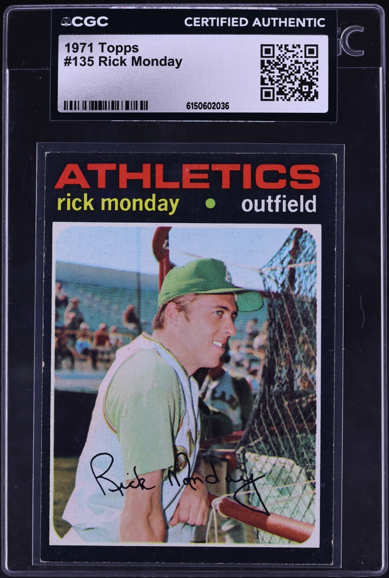 1971 Topps Rick Monday #135 CGC AUTH