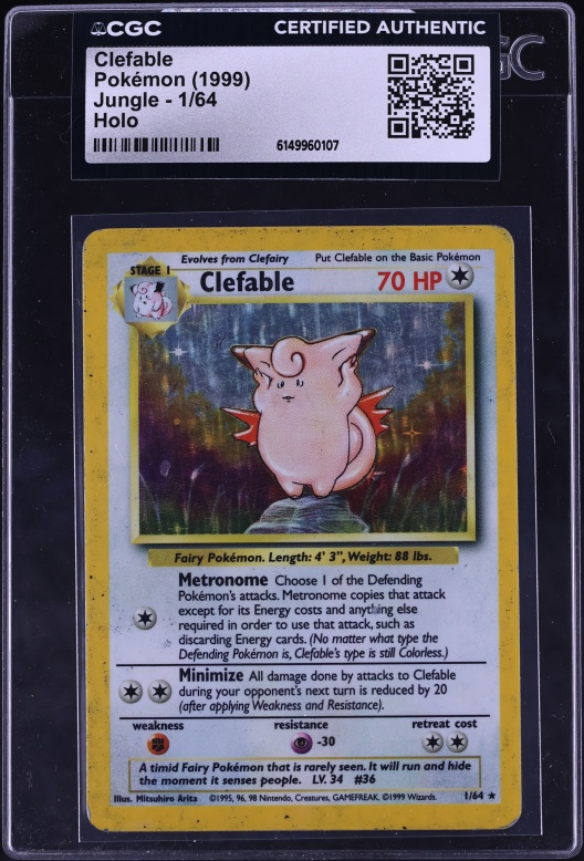 1999 Pokemon Jungle 1st Edition Holo Clefable #1 PSA 9 MINT on Fanatics  Collect