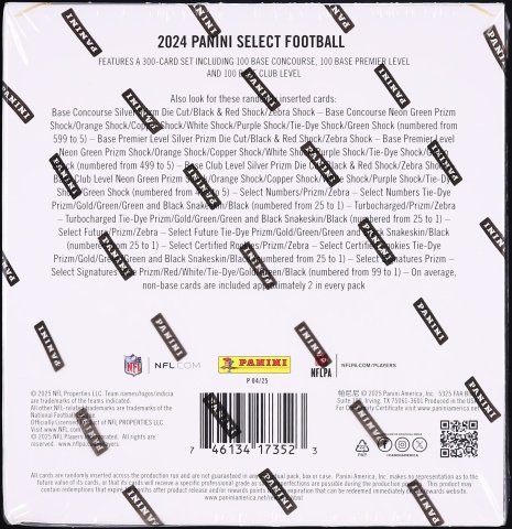 2024 Panini Select Football Sealed Mega Box, 6ct Packs
