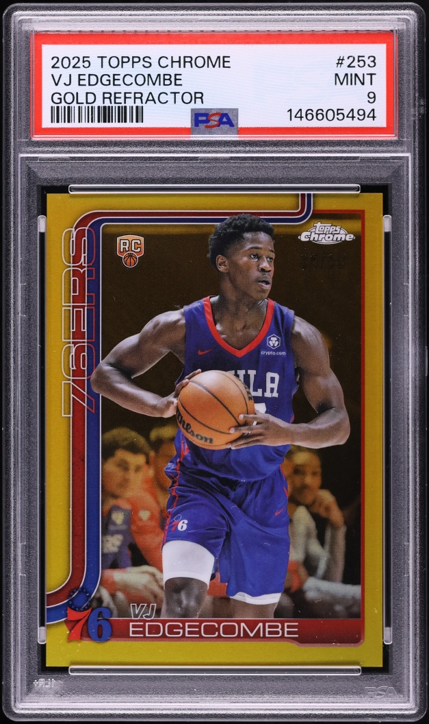 2025 Topps Chrome Gold Refractor VJ Edgecombe ROOKIE /50 #253 PSA 9 MINT