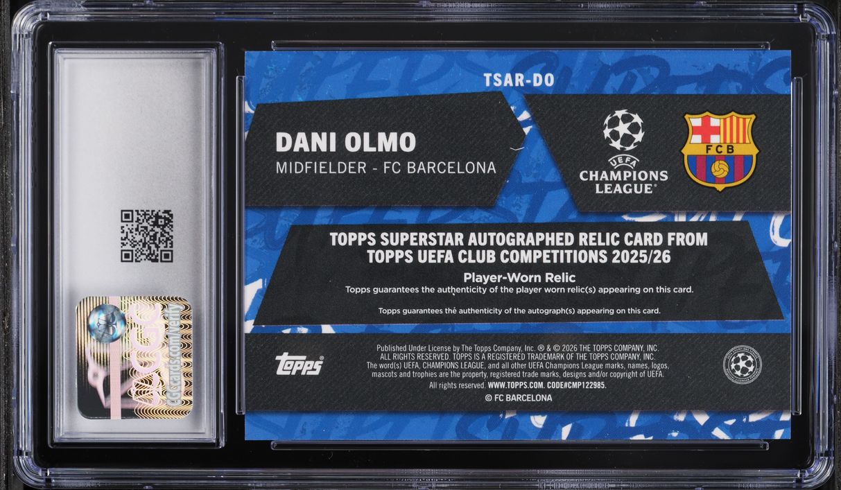 2025 Topps UEFA Superstar Relics Orange Foil Dani Olmo PATCH AUTO /25 #TSAR-DO CGC 9 MINT