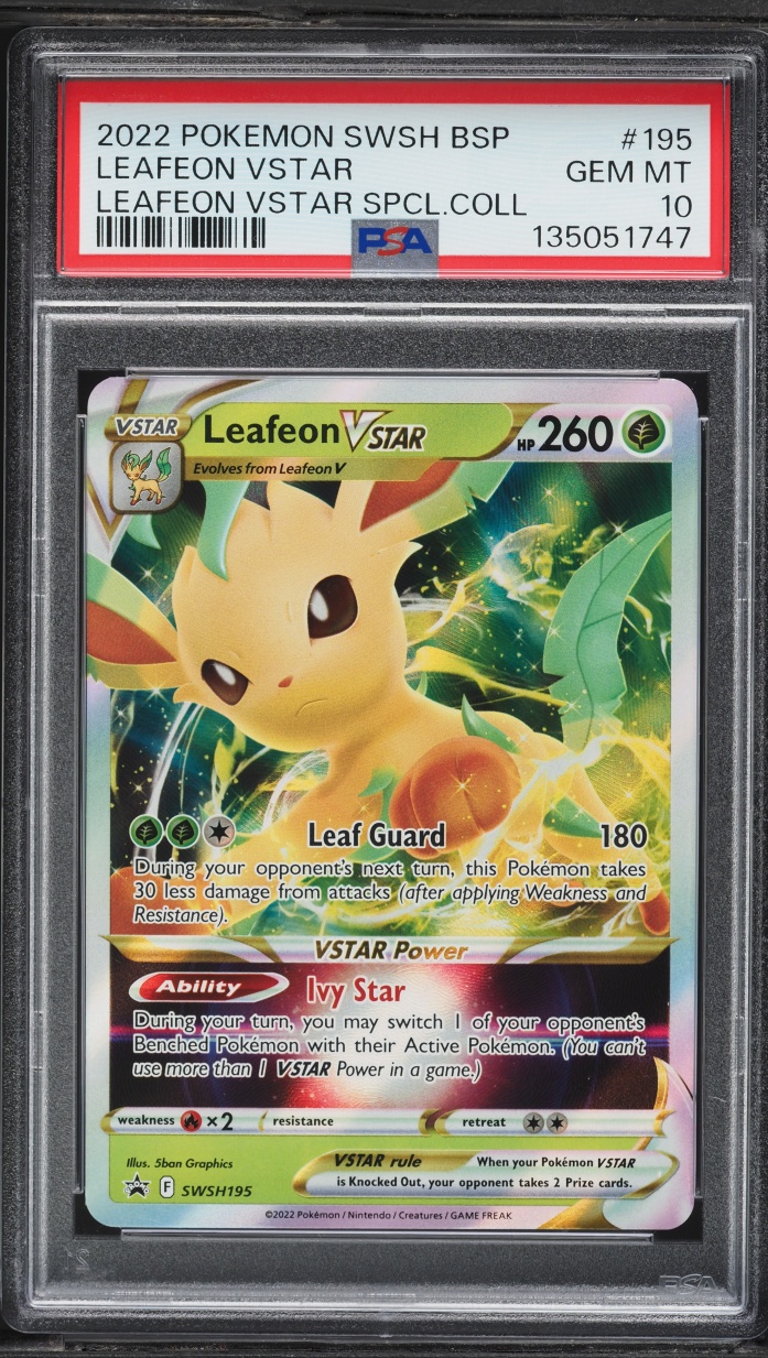 2022 Pokemon Sword & Shield Black Star Promo Leafeon VSTAR #195 PSA 10 GEM MINT