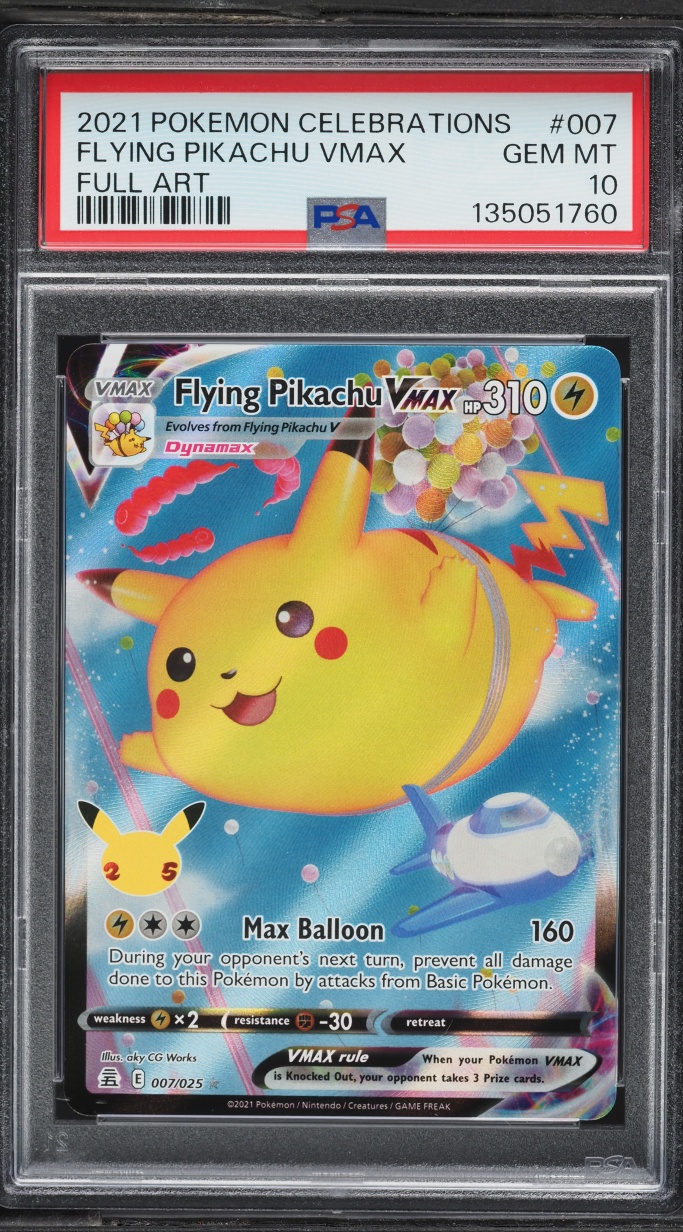 2021 Pokemon Sword & Shield Celebrations Full Art Flying Pikachu VMAX #7 PSA 10 GEM MINT