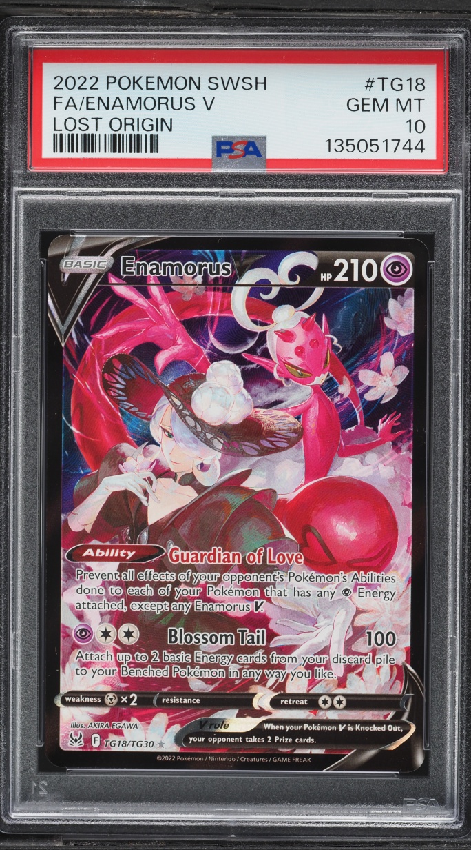 2022 Pokemon Sword & Shield Lost Origin CHR Enamorus V #TG18 PSA 10 GEM MINT