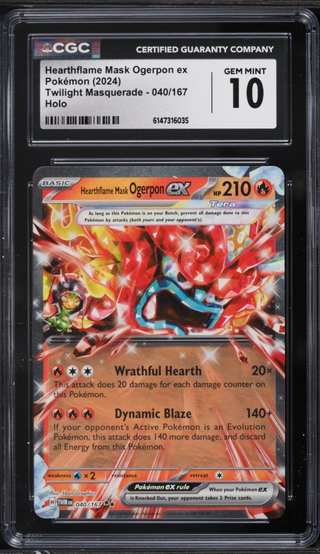2024 Pokemon SV Twilight Masquerade Holo Hearthflame Mask Ogerpon EX #40 CGC 10 GEM MINT