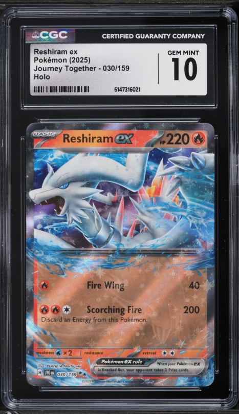 2025 Pokemon SV Journey Together Holo Reshiram EX #30 CGC 10 GEM MINT