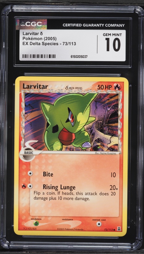2005 Pokemon EX Delta Species Larvitar #73 CGC 10 GEM MINT