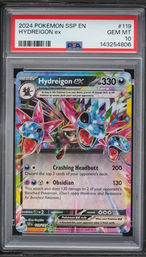 119 191 pokemon card Pokmon TCG - Hydreigon ex - 119/191 - Double Rare - Surging Sparks Cards can show a variety of moderate imperfections along with creasing 2024 Pokemon Scarlet & Violet