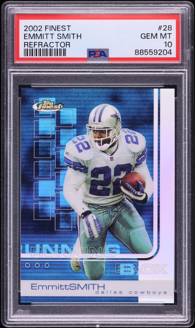 2002 Finest Refractor Emmitt Smith /250 #28 PSA 10 GEM MINT
