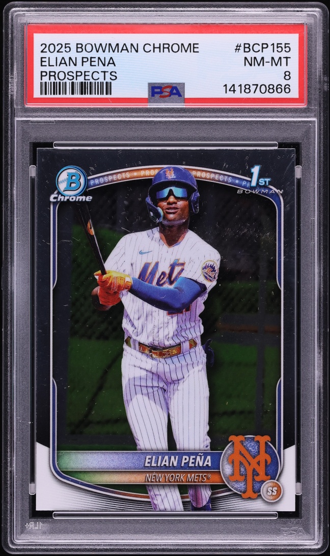 2025 Bowman Chrome Elian Pena PROSPECT #BCP-155 PSA 8 NM-MT
