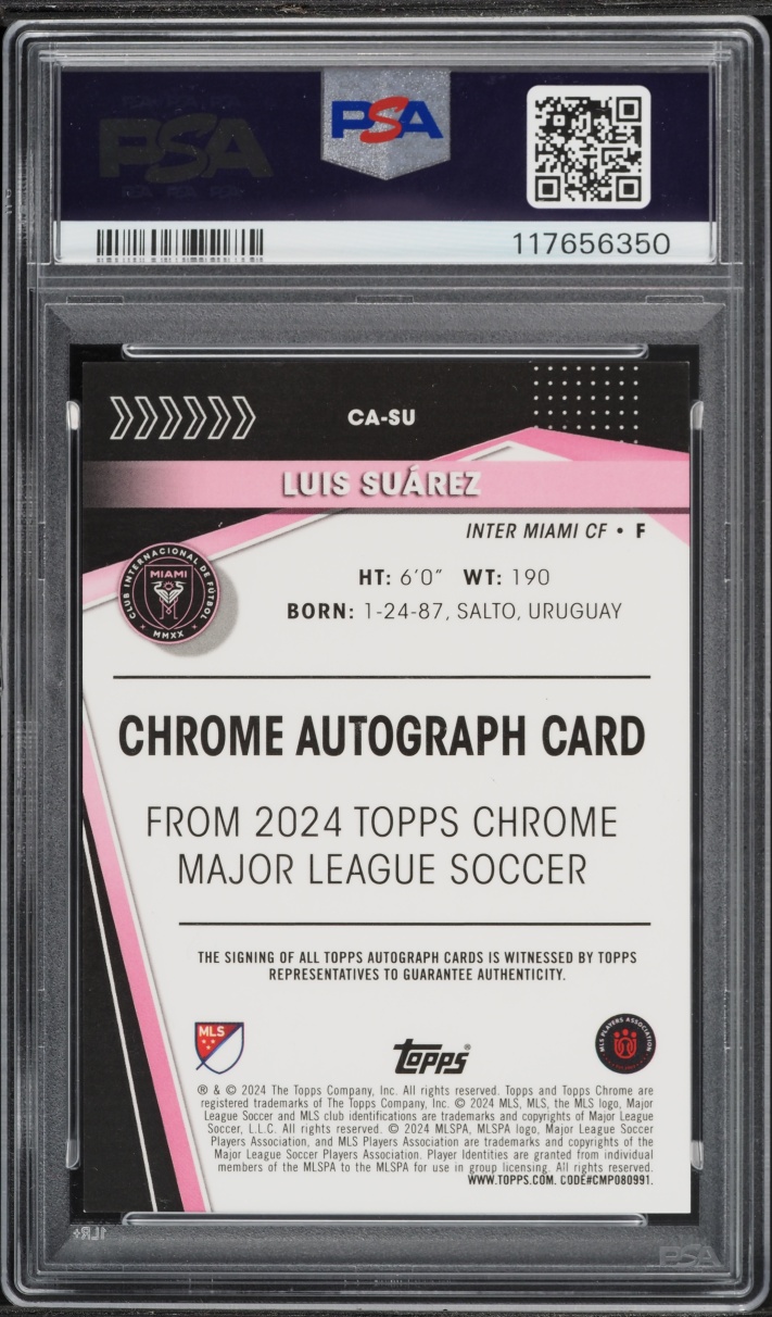 2024 Topps Chrome MLS Superfractor Luis Suarez AUTO 1/1 #CASU PSA 9 MINT