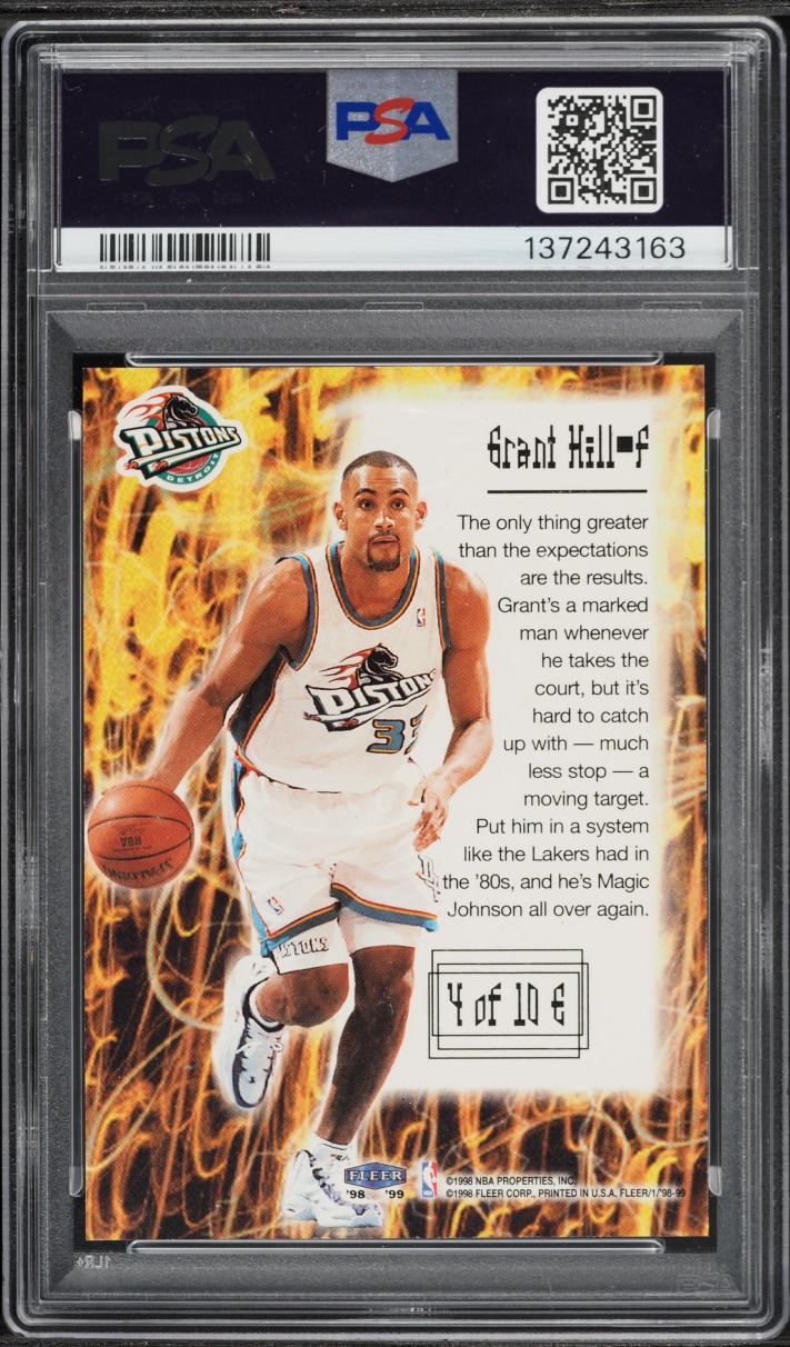 1998 Fleer Tradition Electrifying Grant Hill #4 PSA 9 MINT