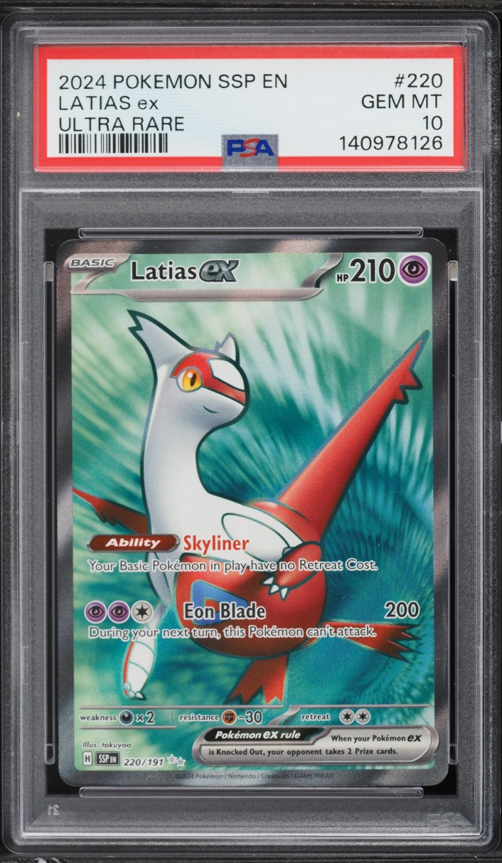 2024 Pokemon Scarlet & Violet Surging Sparks Full Art Latias Ex #220 PSA 10 GEM MINT