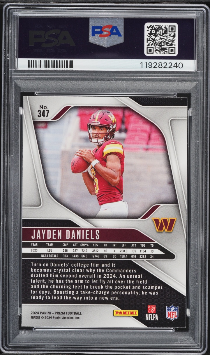 2024 Panini Prizm Jayden Daniels ROOKIE #347 PSA 10 GEM MINT