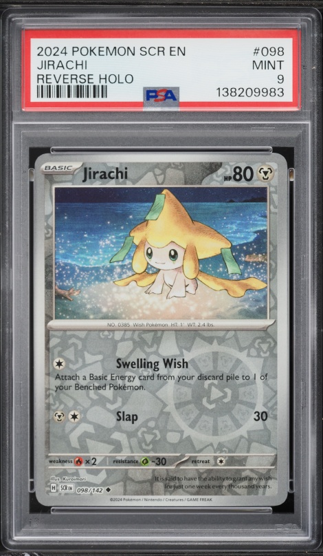 2024 Pokemon Scarlet & Violet Stellar Crown Reverse Holo Jirachi #98 PSA 9 MINT