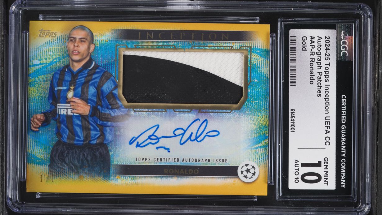 2024 Topps Inception UEFA CC Gold Ronaldo PATCH AUTO 1/1 #AP-R CGC 10 GEM MINT
