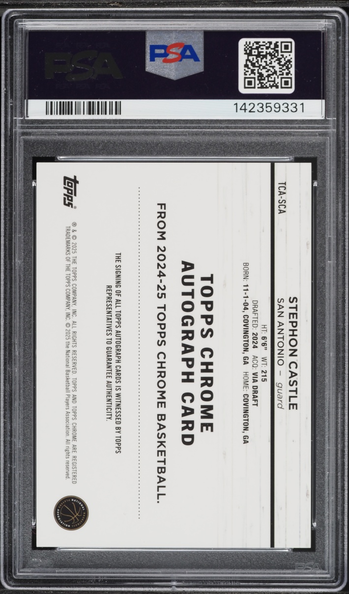 2024 Topps Chrome Gold Geometric Stephon Castle ROOKIE AUTO /50 PSA 9 MINT