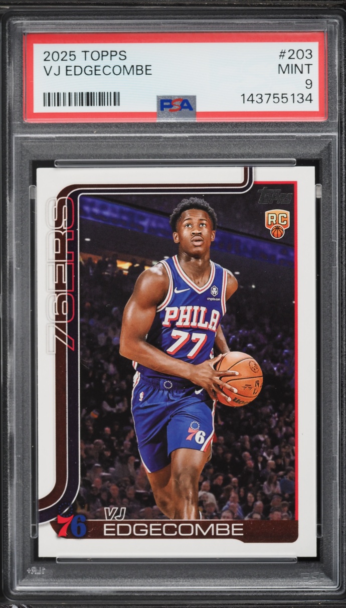 2025 Topps Basketball VJ Edgecombe ROOKIE #203 PSA 9 MINT