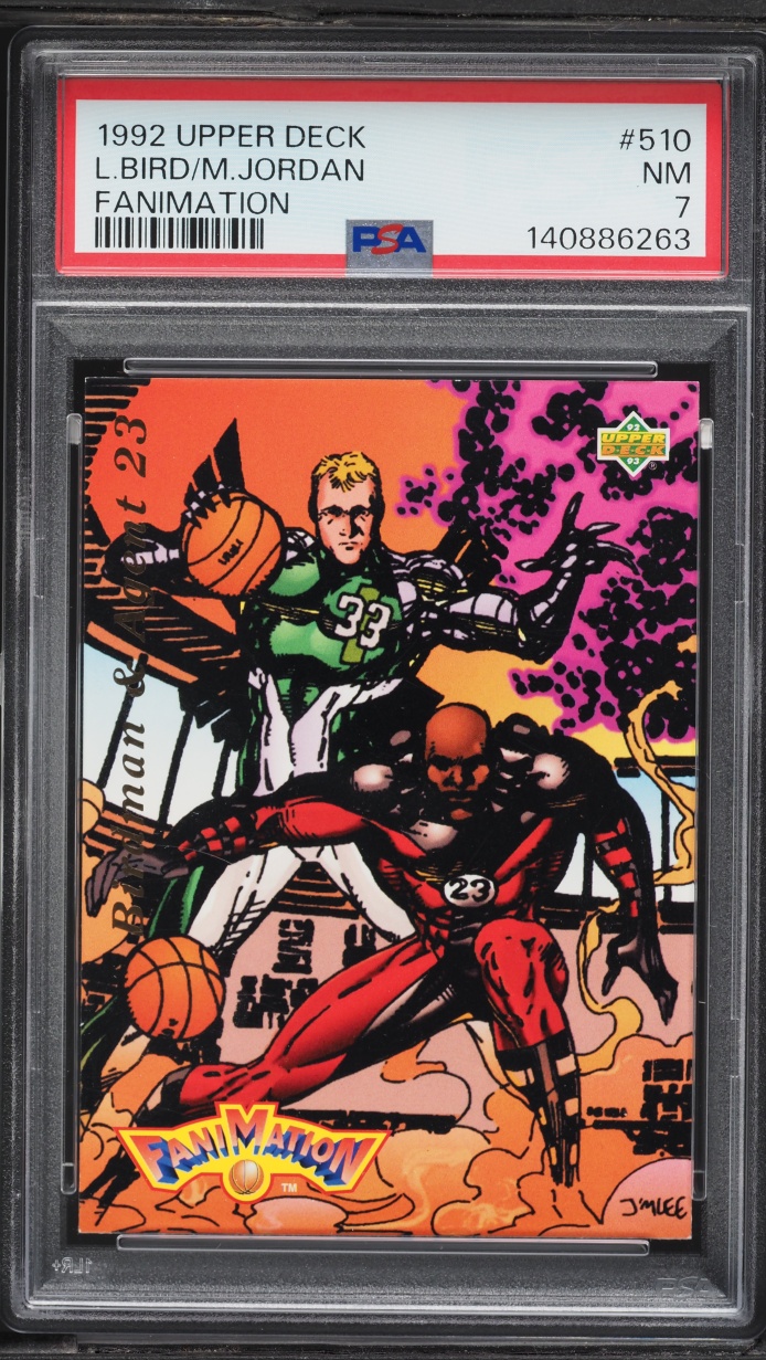 1992 Upper Deck Fanimation Larry Bird & Michael Jordan #510 PSA 7 NRMT