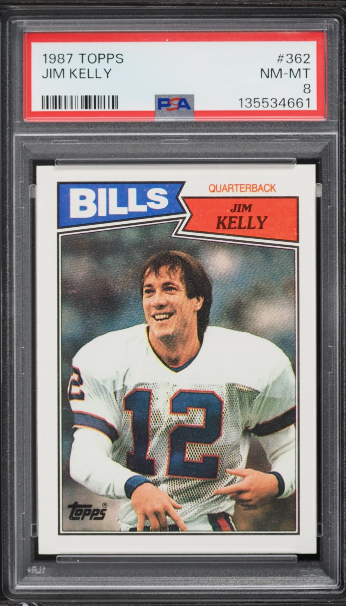 1987 Topps Football Jim Kelly ROOKIE #362 PSA 8 NM-MT