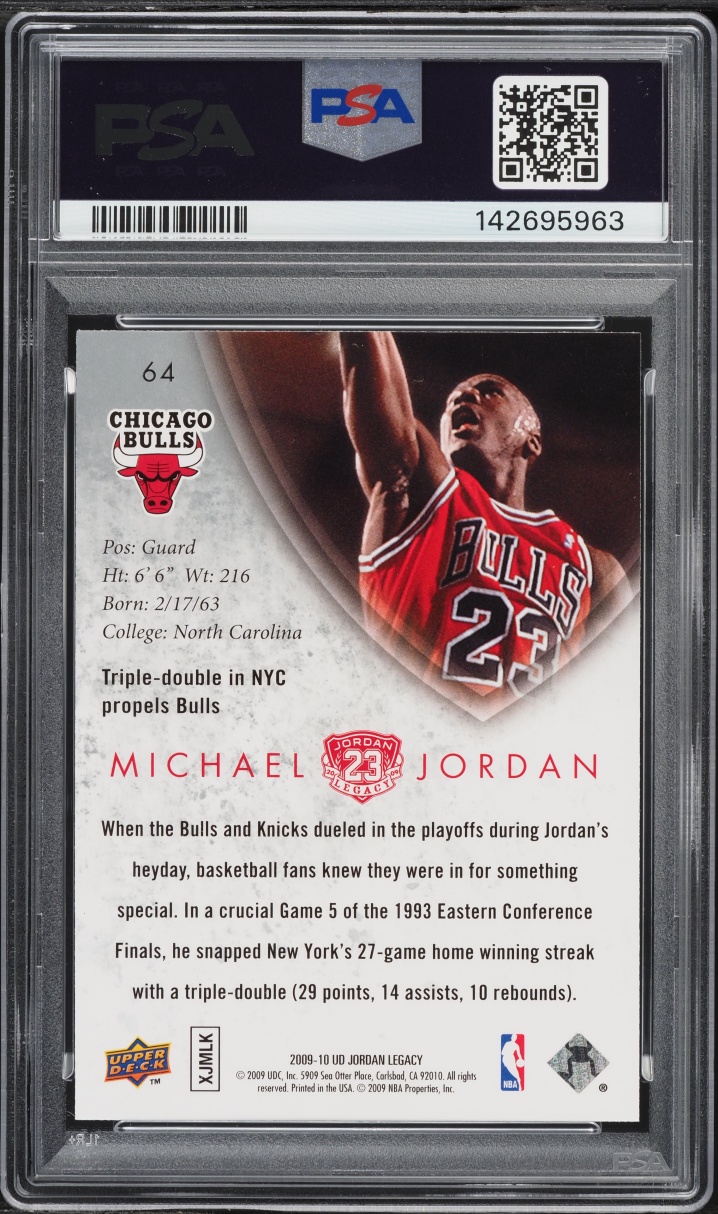 2009 Upper Deck Legacy Gold Michael Jordan #64 PSA 10 GEM MINT