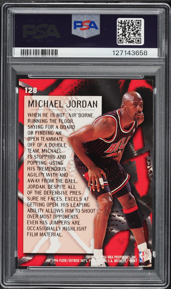 1996 Metal Metallized Michael Jordan #128 PSA 7 NRMT
