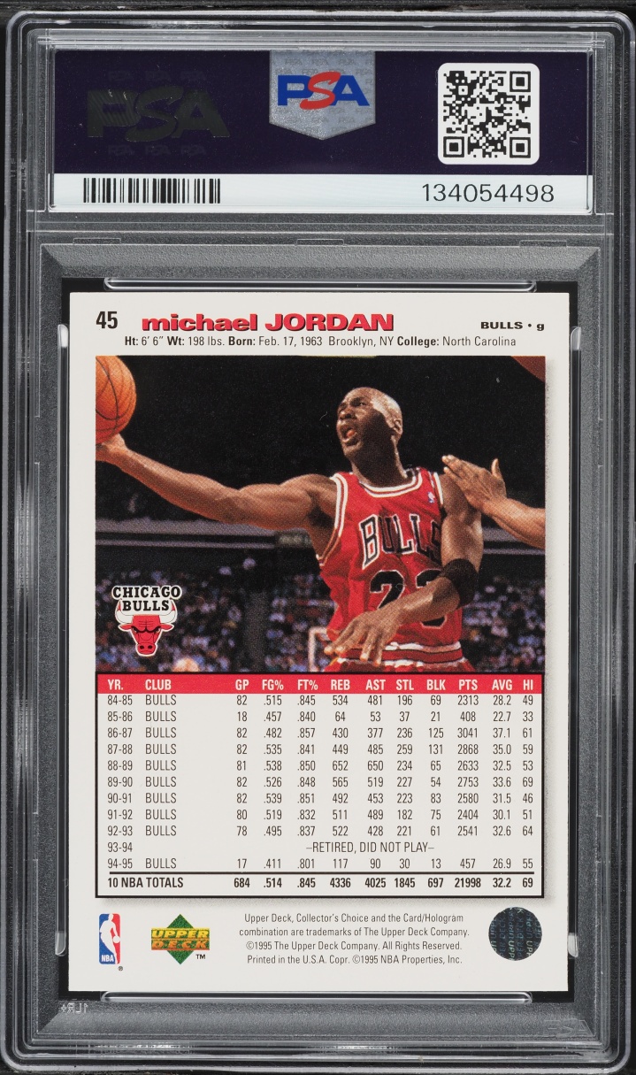 1995 Collector's Choice Basketball Michael Jordan #45 PSA 8 NM-MT