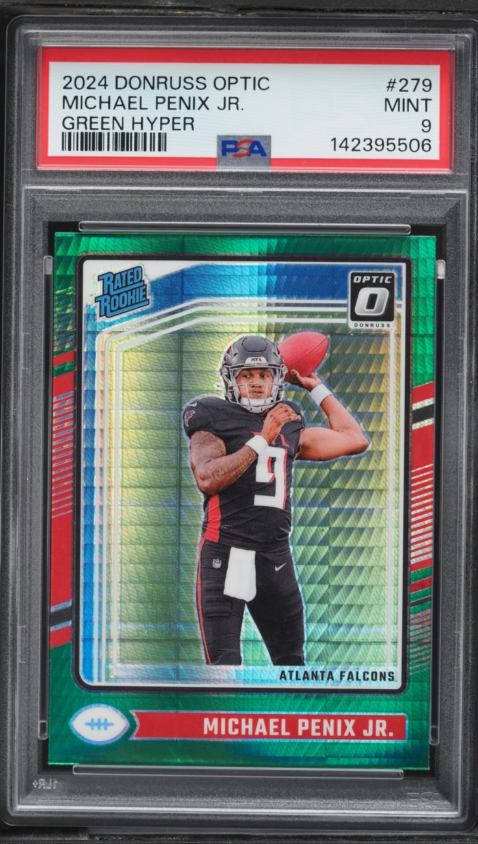 2024 Donruss Optic Green Hyper Prizm Michael Penix Jr. ROOKIE #279 PSA 9 MINT