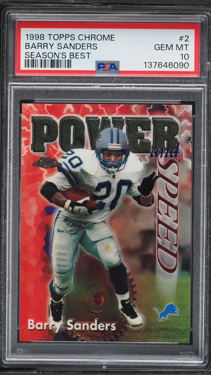 1998 Topps Chrome Season's Best Barry Sanders #2 PSA 10 GEM MINT